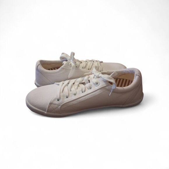 Women's sz 11 M Taos Plim Soul Lux White Canvas Lace-Up Shoes Sneakers Comfort - Picture 7 of 10
